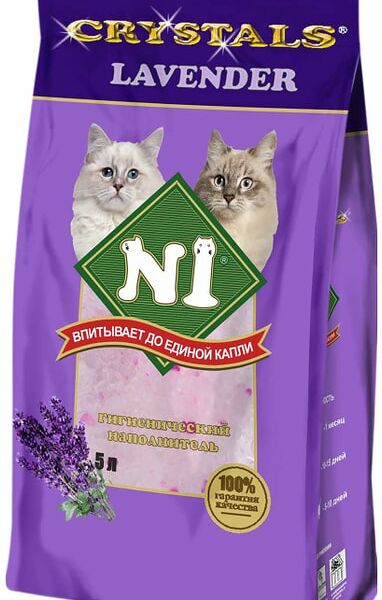 Наполнитель для кошачьего туалета №1 Crystals Lavender силикагелевый 5л