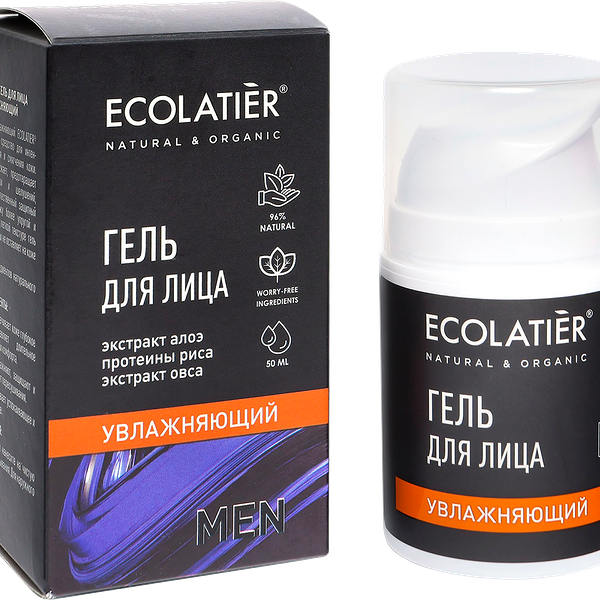 Гель для лица Ecolatier Увлажняющий мужской 50 мл