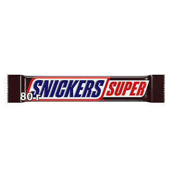 Шоколадный батончик Snickers Super с карамелью, арахисом и нугой, 80г