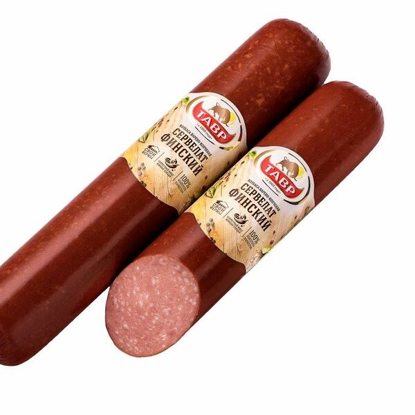 Колбаса варено-копченая Сервелат Финский ТМ Тавр