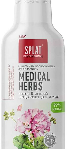 Ополаскиватель для полости рта Splat Medical Herbs Антибактериальный Лечебные Травы для здоровья зубов и десен 275мл