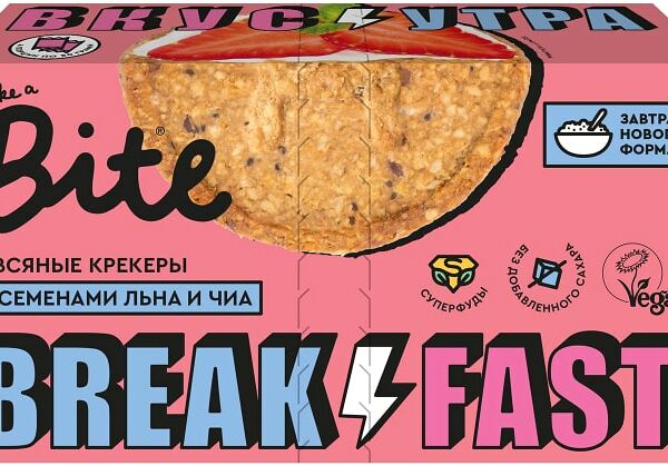 Крекеры Take a Bite овсяные с семенами подсолнечника льна и чиа 200г