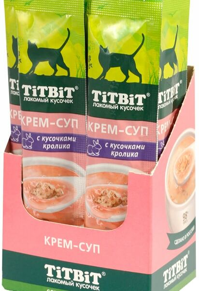 Крем-суп для кошек TiTBiT Лакомый кусочек с кроликом 10г*16шт