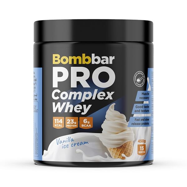 Коктейль протеиновый Bombbar Complex Whey Pro Ванильное мороженое 450 г