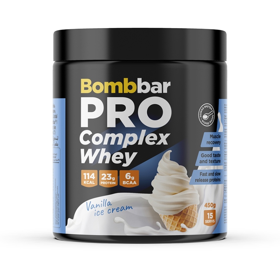 

Bombbar Complex Whey Pro Ванильное мороженое 450 г
