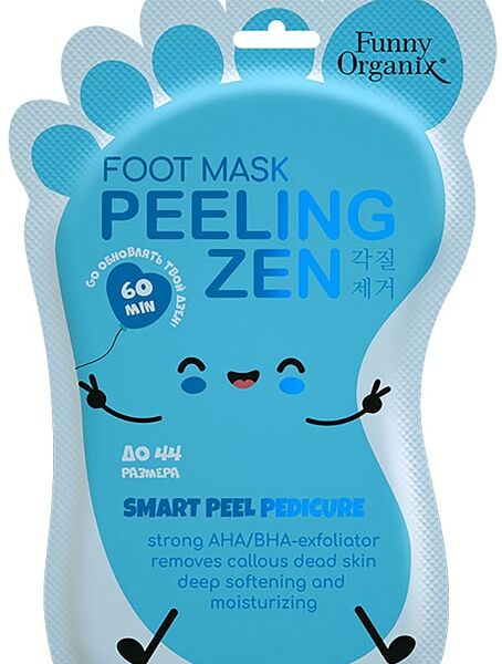 Пилинг-носочки для педикюра Funny Organix Отшелушивающие против сухости трещин и мозолей 30г