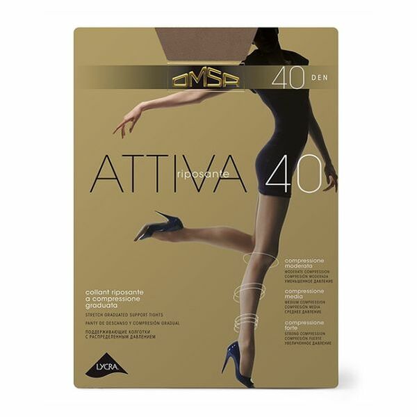 Колготки женские Omsa Attiva цвет: daino/цвет загара, размер 3, 40 den