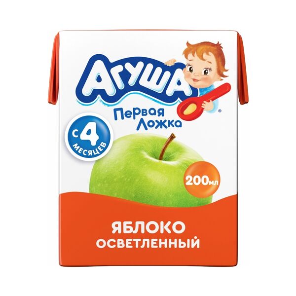 Сок осветлённый Агуша Яблоко с 4 месяцев