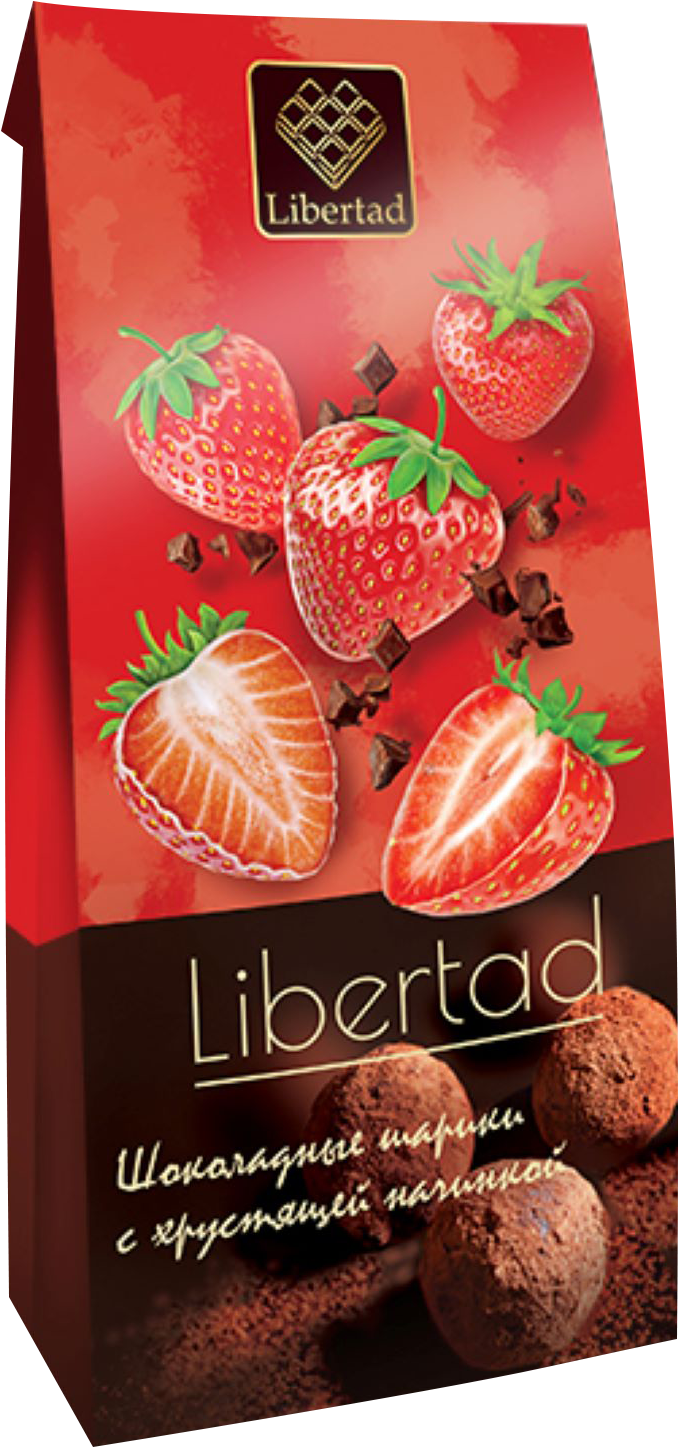 

Шарики шоколадные Libertad с хрустящей начинкой со вкусом клубники