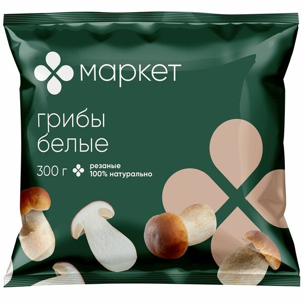 Грибы белые Маркет резаные быстрозамороженные