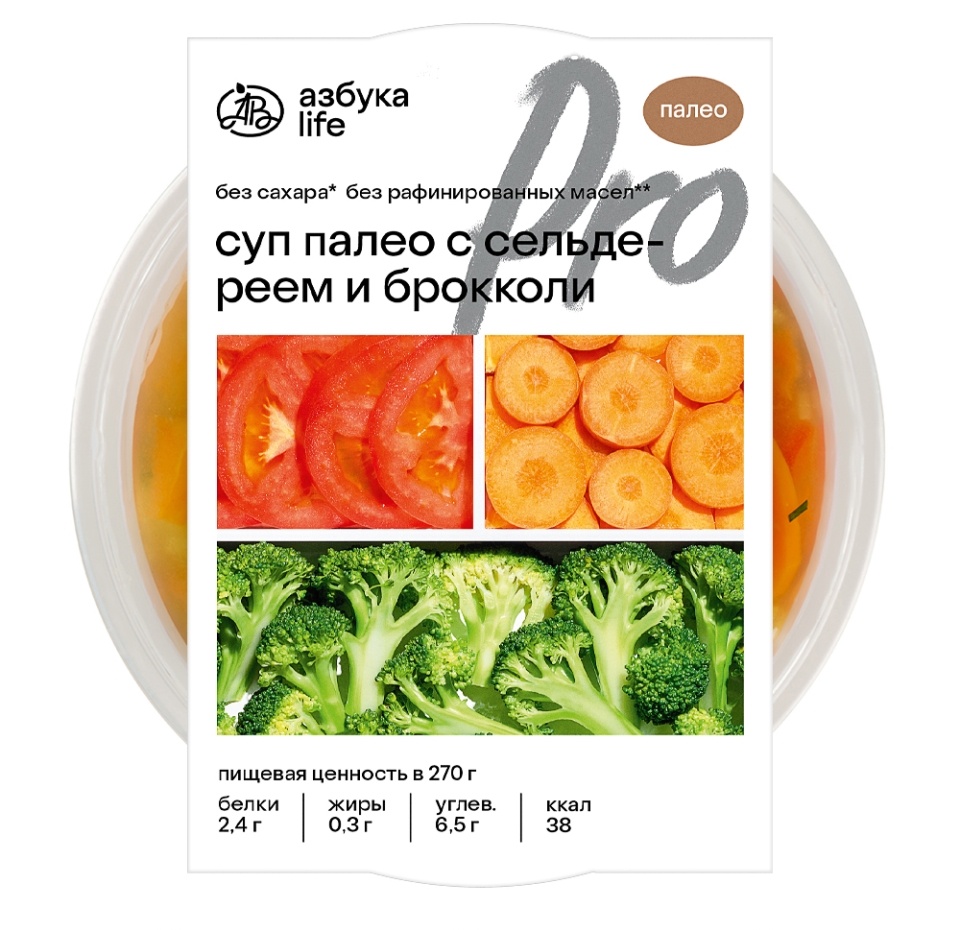 

Суп "Палео" с сельдереем и брокколи Азбука Life Pro 270 г