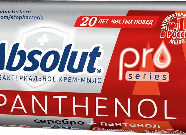 Крем-мыло туалетное Absolut Pro серебро + пантенол антибактериальное, 90г