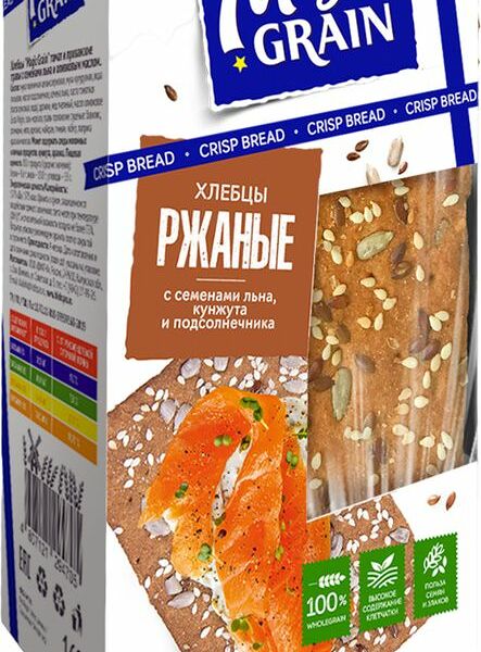 Хлебцы ржаные Magic Grain с семенами льна, кунжута и подсолнечника