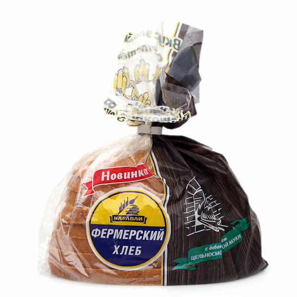 Хлеб Каравай Фермерский с цельнозерновой мукой нарезка 330 г