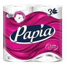 PAPIA бумага туалетная белая трехслойная 4шт