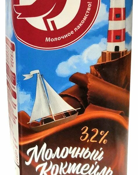 Коктейль молочный АШАН Красная птица шоколадный 3,2%