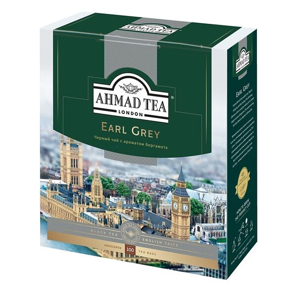 Чай черный Ahmad Tea Earl Grey с бергамотом 100пак, 200г