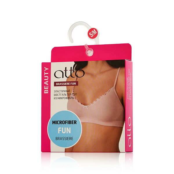Женский бюстгальтер-топ Atto Brassiere Funny из микрофибры Розовый S/M
