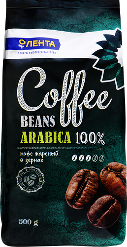Кофе зерновой ЛЕНТА жареный
