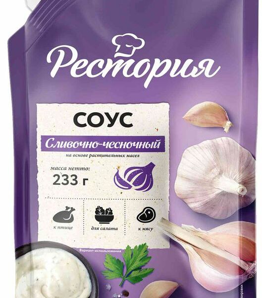 Соус Рестория сливочно-чесночный 233г