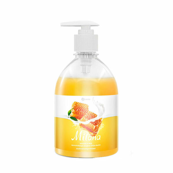 Туалетное мыло жидкое Grass Milana Молоко и мед увлажняющее 500 мл