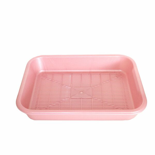 Туалет для кошек ХОРОШКА с сеткой 36х26,5х6,5см розовый перламутр