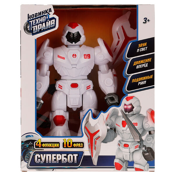 Робот супербот, свет-звук, движение, коробка 19,7*25,1*10,6см