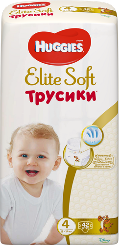 

Подгузники-трусики Huggies Elite Soft 4 9-14 кг 42 шт