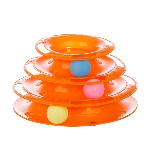Игрушка для кошек HOMECAT трек пластиковый трехэтажный с мячиками 24,5х12 см
