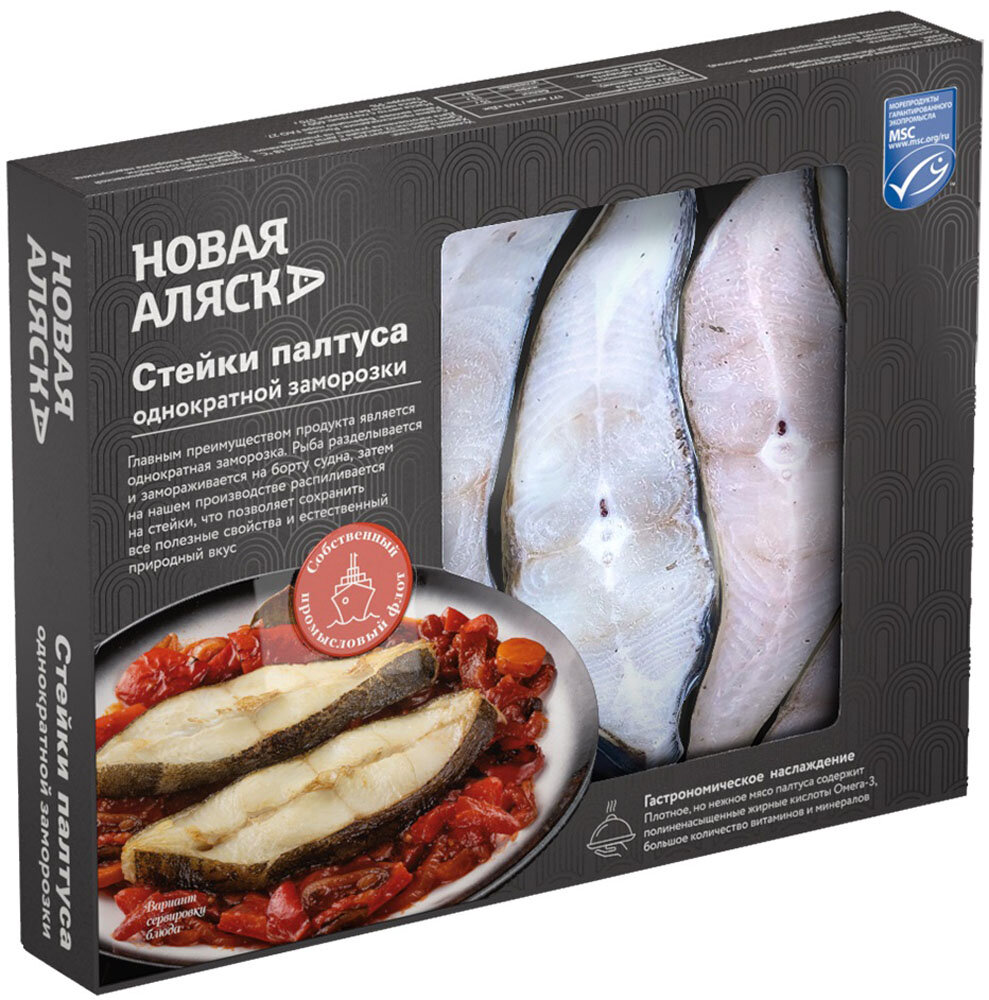

Палтус синекорый Новая Аляска стейк 600 г