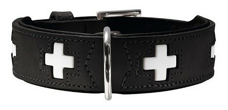 Hunter ошейник кожаный Swiss 47 - 54 см., Черный