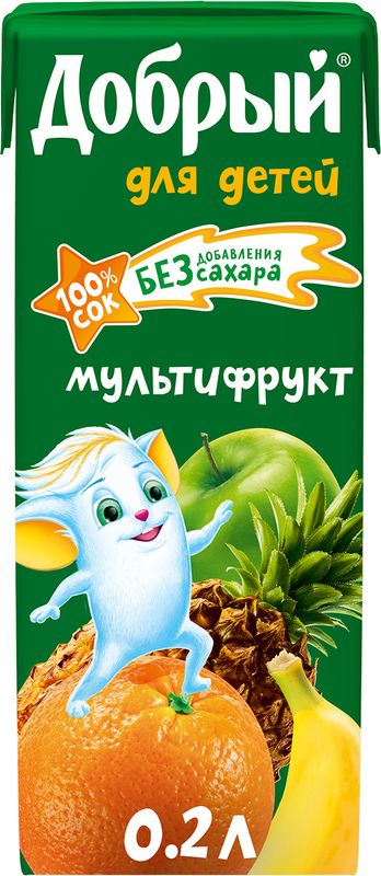 

Нектар Добрый мультифруктовый 6 месяцев+ 200 мл