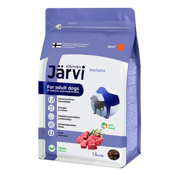 Сухой полнорационный корм Jarvi для взрослых собак средних и крупных пород Говядина 1.5 кг