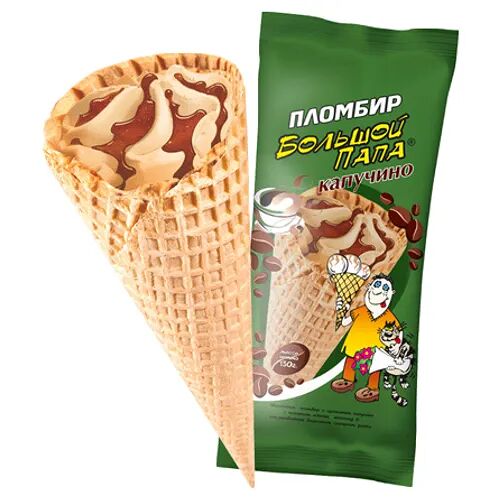 Мороженое Большой папа пломбир капучино