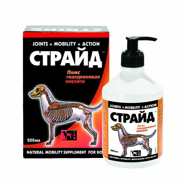 TRM Страйд Плюс для собак кормовая добавка для лечения и профилактики заболеваний суставов 200 мл