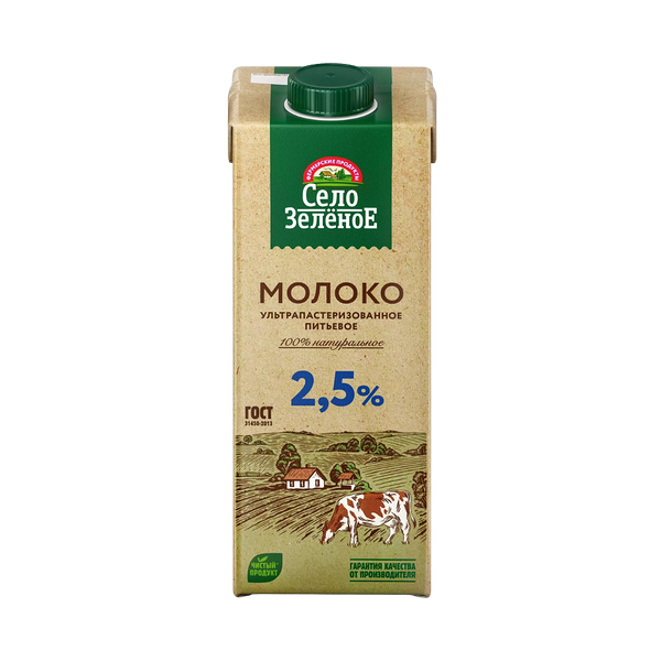 Молоко Село зеленое 2.5% 950 мл