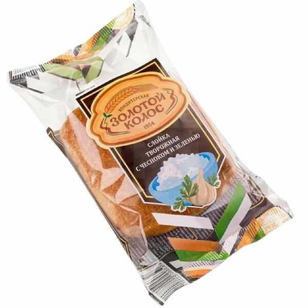 Слойка ИП Абачараева Творожная с чесноком и зеленью