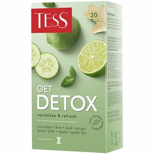 Чай зеленый Tess Get Detox Revitalize & Refresh в пакетиках, 20 шт, 30г
