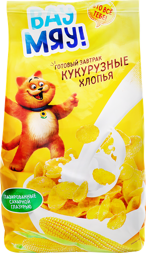 Хлопья кукурузные Вау Мяу! глазированные, 600г