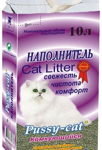 Наполнитель для кошачьего туалета Pussy-Cat комкующийся 10л