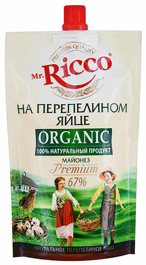 Майонез на перепелином яйце Organic Mr.Ricco 67% 