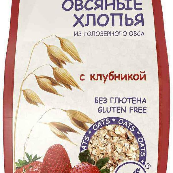 Хлопья овсяные Сташевское с клубникой без глютена