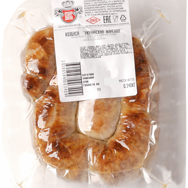 Колбаса ВЕЛЕС Украинская жареная ГОСТ кат.В в/у вес 