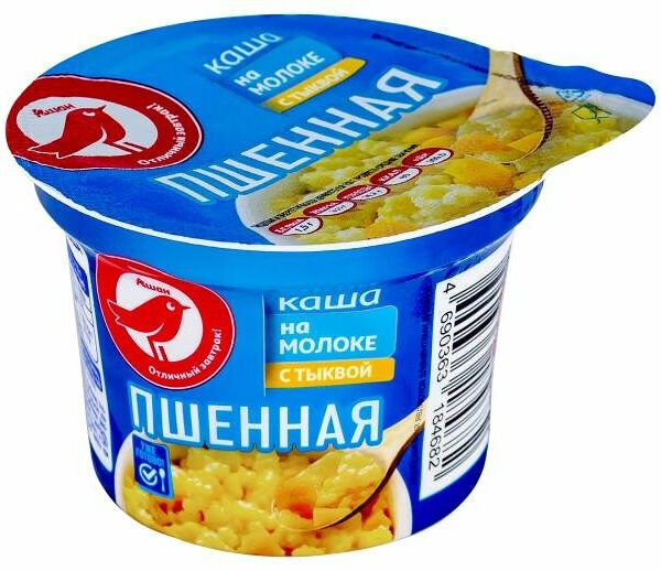 Каша Ашан Красная птица пшенная с тыквой на молоке 200г