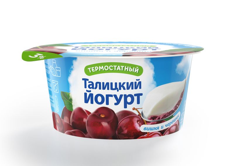 

Йогурт термостатный Талицкий вишня-черешня, 3% 125 г