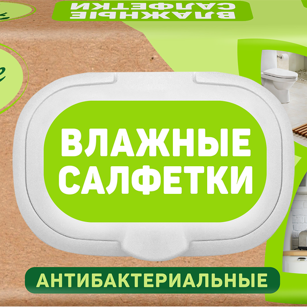 Салфетки влажные антибактериальные HOUSE LUX №100, 100шт