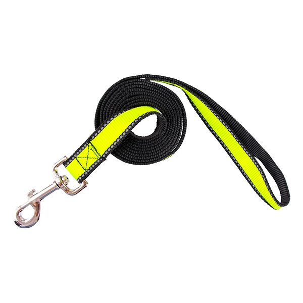 Поводок для собак нейлон светоотражающий салатовый, 20x3 м