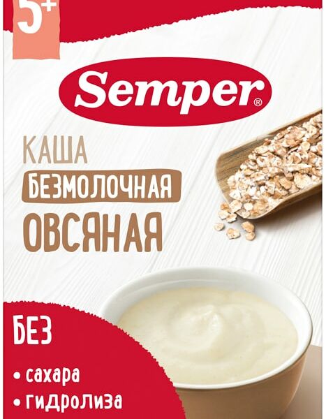 Каша Semper Овсяная безмолочная с 5 месяцев 180г