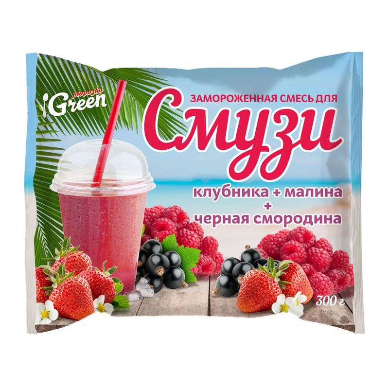 

Смесь для смузи Морозко Green Клубника, малина и черная смородина 300 г