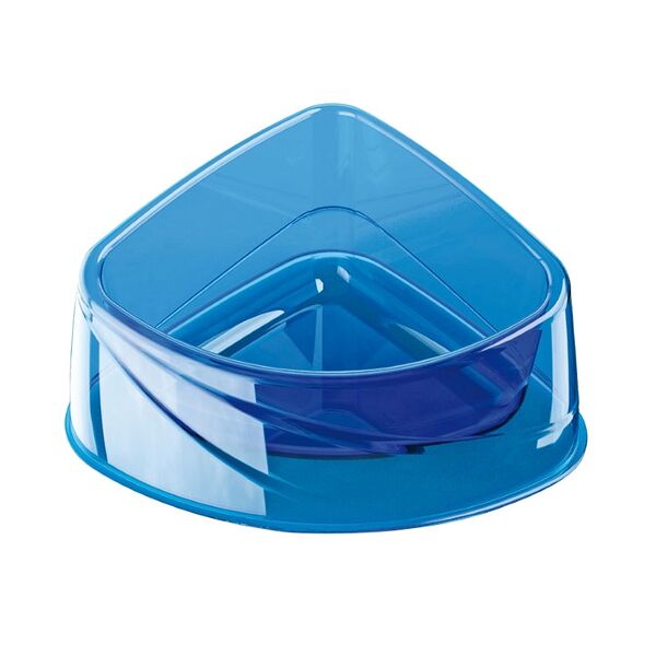 GEORPLAST Миска для животных CORNER LUX угловая пластик прозрачная 20х15х8см